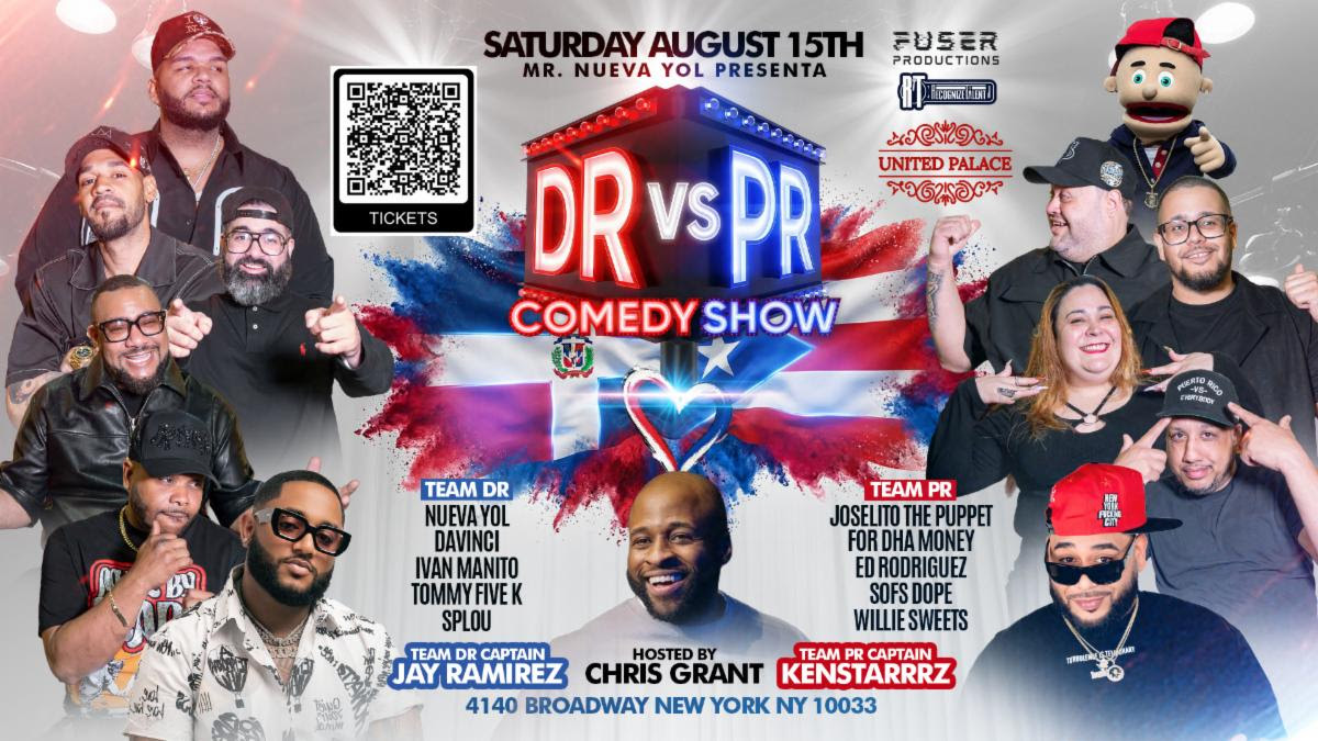 DR vs PR Comedy Show llega al United Palace este 15 de agosto